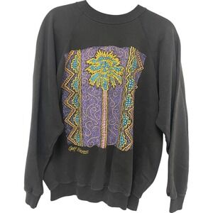 Vintage Gulf Shores‎ Sweatshirt Mens Size Large Black Crew Neck Long Sleeve
